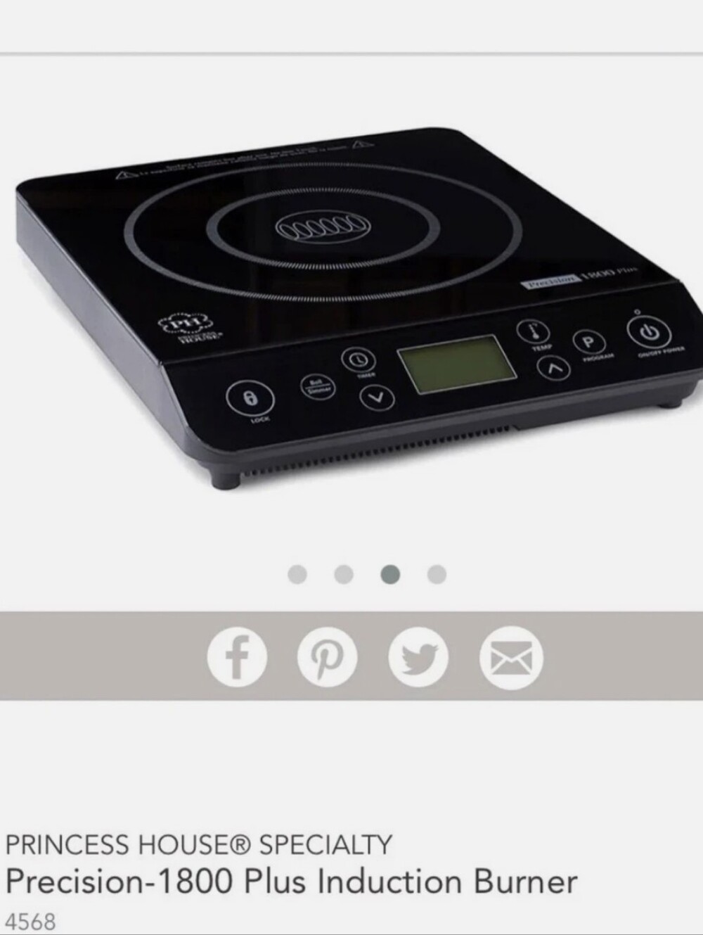 Princess House Precision-1800 Plus Induction Burner - Black